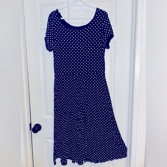 RETRO 1950’s POLKA DOT CREW NECK SWING DRESS - Picture 1 of 3